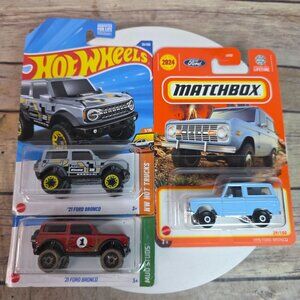 Hot Wheels & Matchbox 2021 Ford Bronco Die-Cast Car Lot Set Of 3 With Packaging